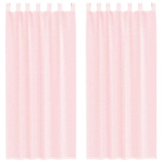 vidaXL Voile Curtains with Loops 2 pcs Light Pink 140x225 cm