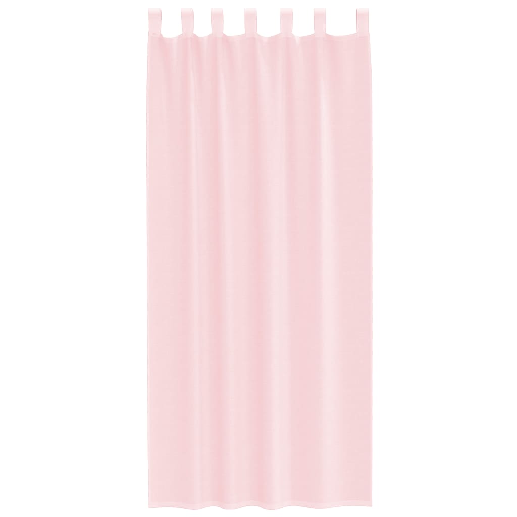 vidaXL Voile Curtains with Loops 2 pcs Light Pink 140x225 cm