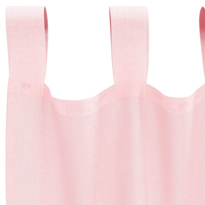 vidaXL Voile Curtains with Loops 2 pcs Light Pink 140x225 cm