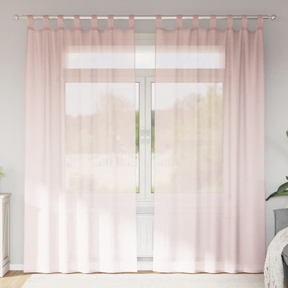 vidaXL Voile Curtains with Loops 2 pcs Light Pink 140x225 cm