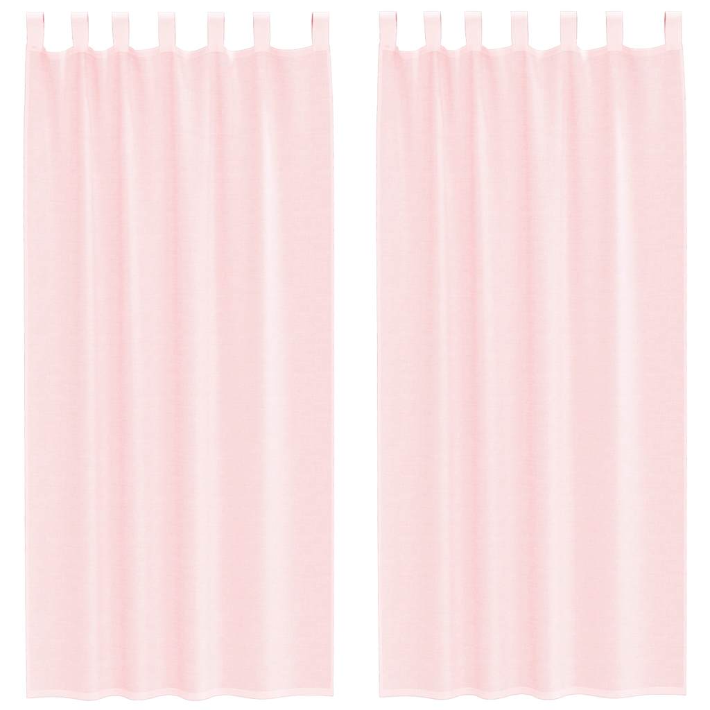 vidaXL Voile Curtains with Loops 2 pcs Light Pink 140x245 cm