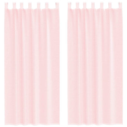 vidaXL Voile Curtains with Loops 2 pcs Light Pink 140x245 cm