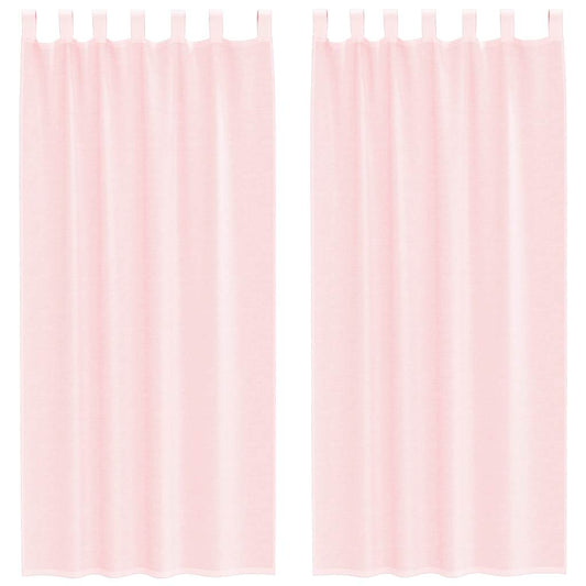 vidaXL Voile Curtains with Loops 2 pcs Light Pink 140x245 cm