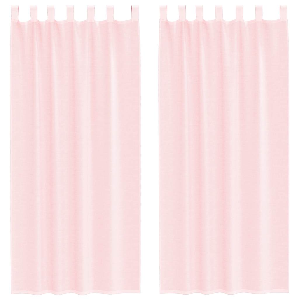 vidaXL Voile Curtains with Loops 2 pcs Light Pink 140x245 cm