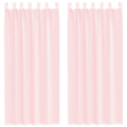 vidaXL Voile Curtains with Loops 2 pcs Light Pink 140x245 cm