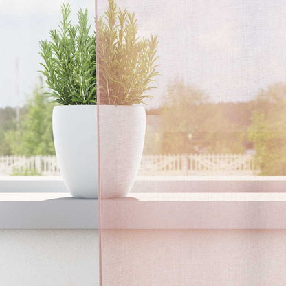 vidaXL Voile Curtains with Loops 2 pcs Light Pink 140x245 cm