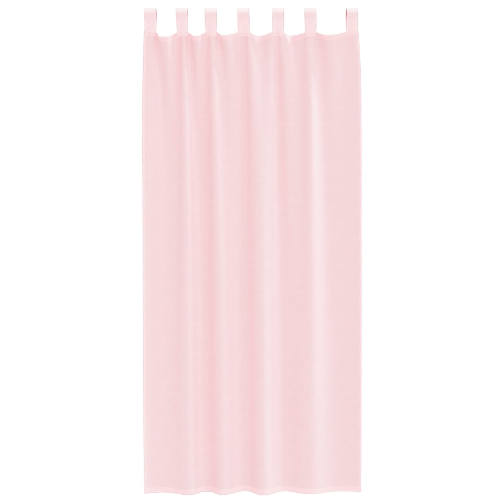 vidaXL Voile Curtains with Loops 2 pcs Light Pink 140x245 cm