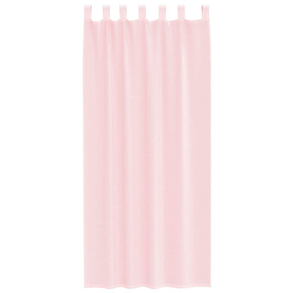 vidaXL Voile Curtains with Loops 2 pcs Light Pink 140x245 cm