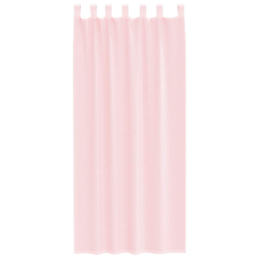 vidaXL Voile Curtains with Loops 2 pcs Light Pink 140x245 cm