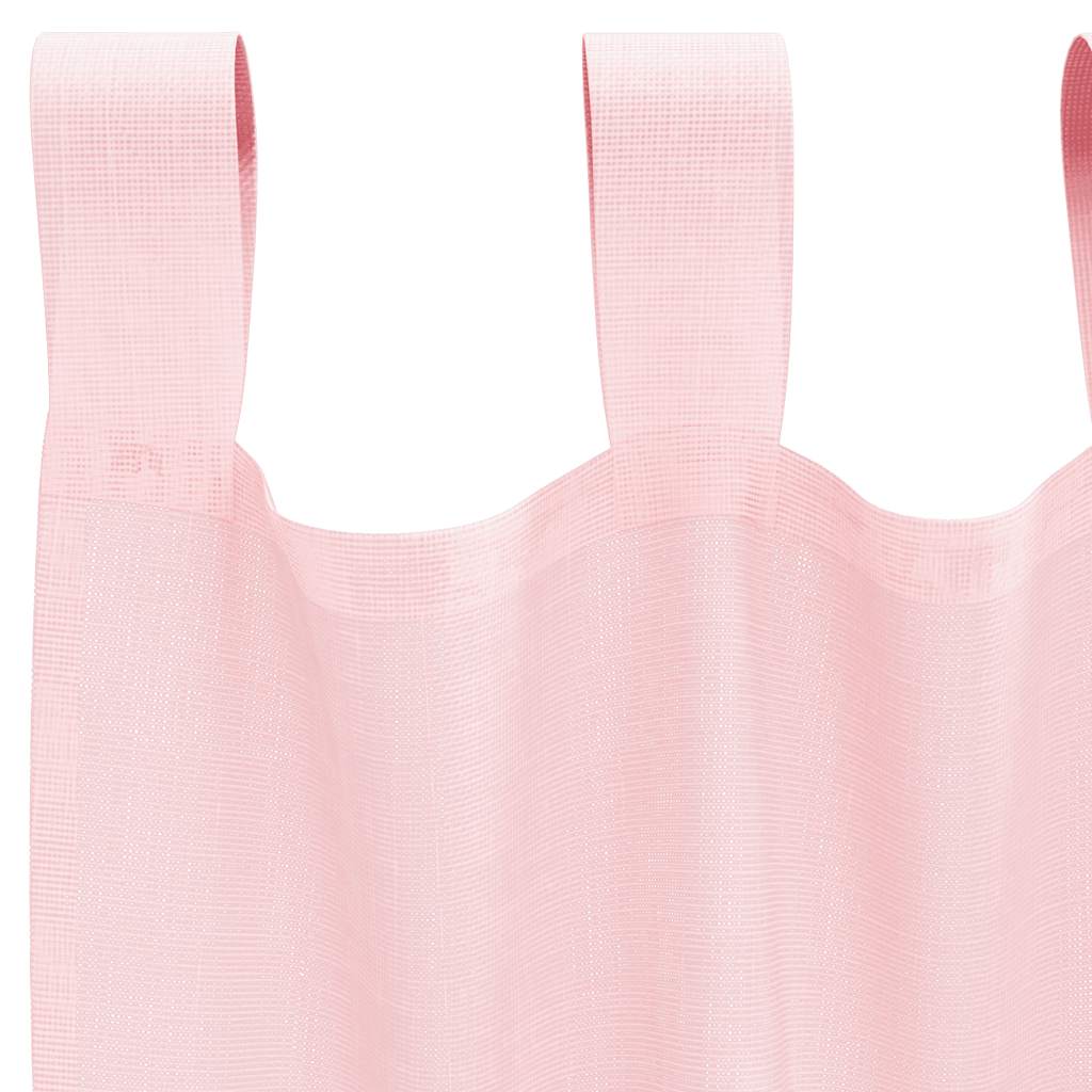 vidaXL Voile Curtains with Loops 2 pcs Light Pink 140x245 cm