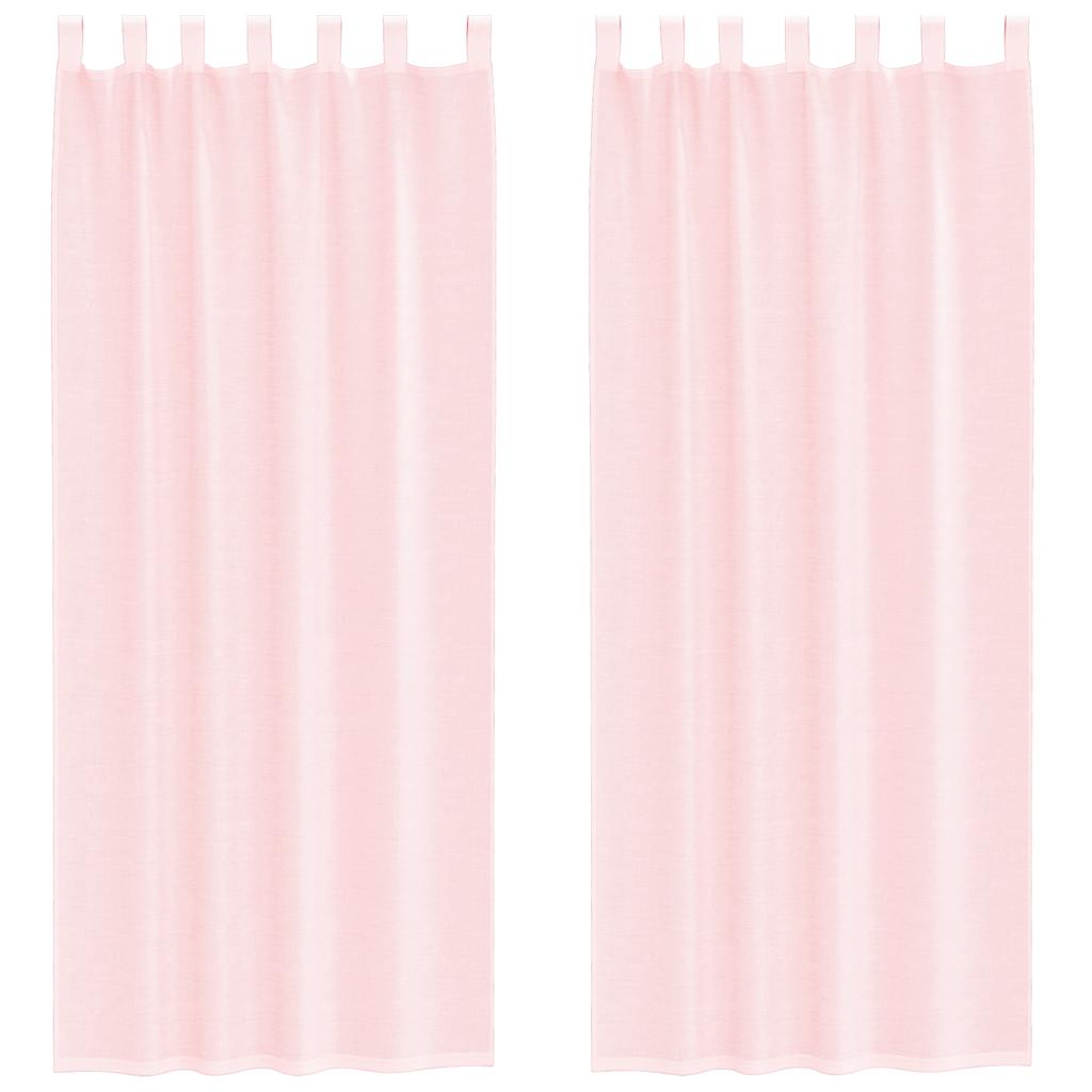 vidaXL Voile Curtains with Loops 2 pcs Light Pink 140x260 cm