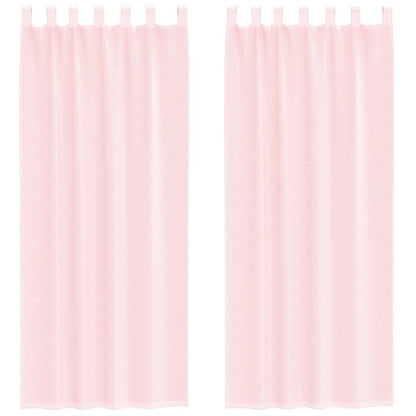 vidaXL Voile Curtains with Loops 2 pcs Light Pink 140x260 cm
