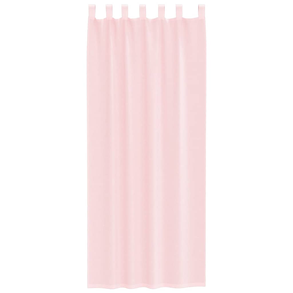 vidaXL Voile Curtains with Loops 2 pcs Light Pink 140x260 cm