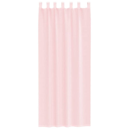 vidaXL Voile Curtains with Loops 2 pcs Light Pink 140x260 cm