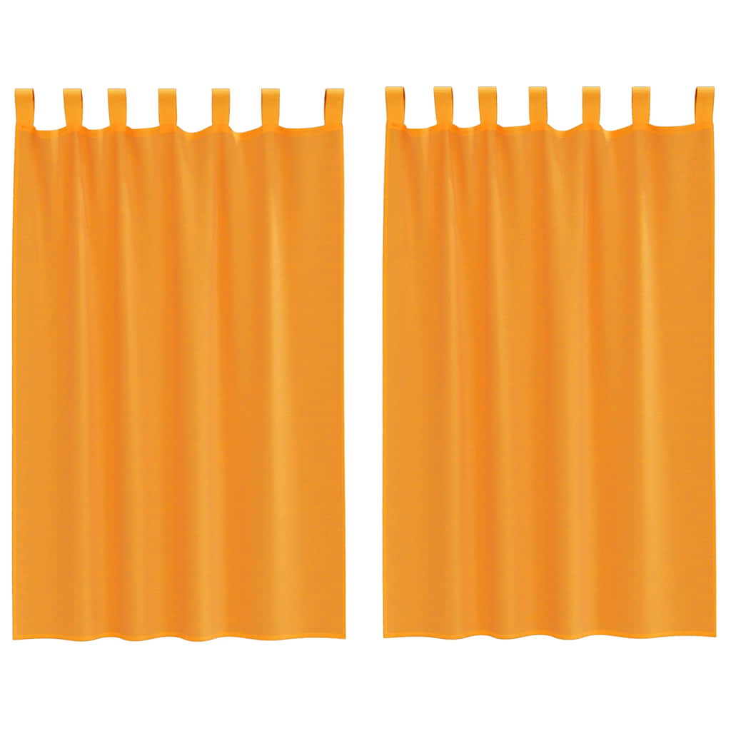 vidaXL Voile Curtains with Loops 2 pcs Orange 140x175 cm
