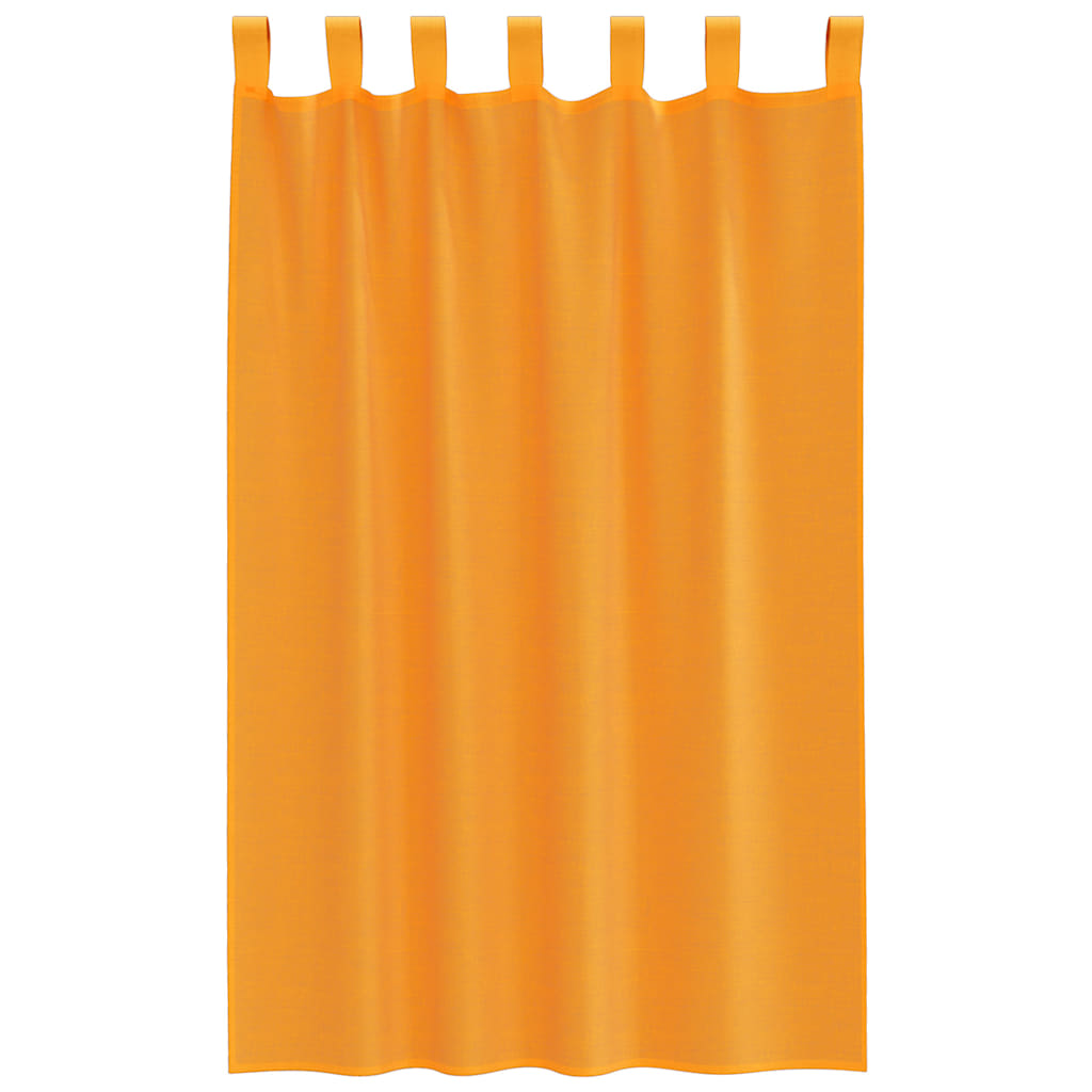 vidaXL Voile Curtains with Loops 2 pcs Orange 140x175 cm