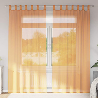 vidaXL Voile Curtains with Loops 2 pcs Orange 140x225 cm
