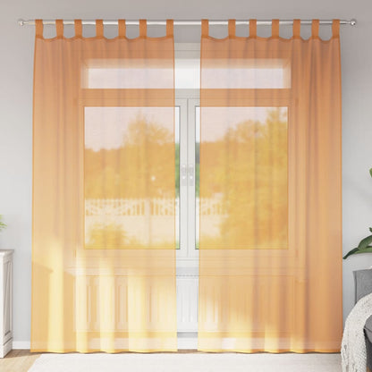 vidaXL Voile Curtains with Loops 2 pcs Orange 140x245 cm
