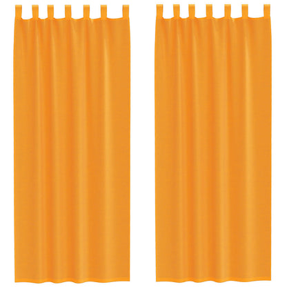 vidaXL Voile Curtains with Loops 2 pcs Orange 140x260 cm