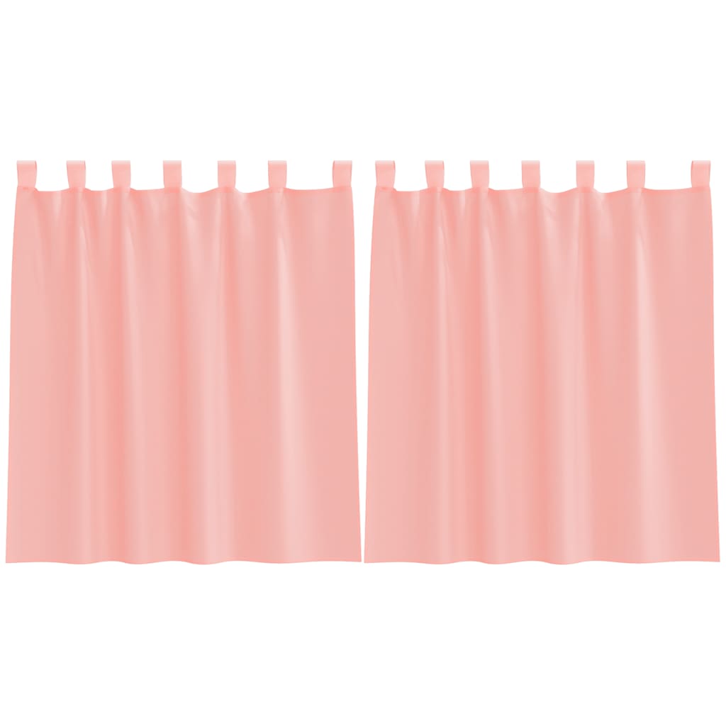 vidaXL Voile Curtains with Loops 2 pcs Pink 140x140 cm