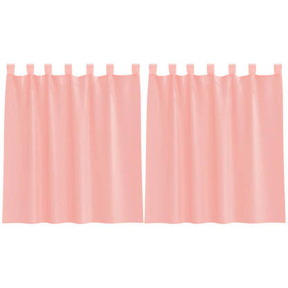 vidaXL Voile Curtains with Loops 2 pcs Pink 140x140 cm