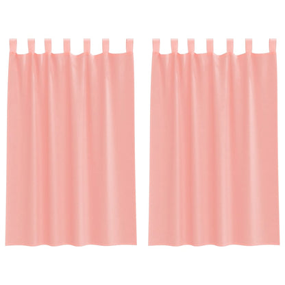 vidaXL Voile Curtains with Loops 2 pcs Pink 140x175 cm
