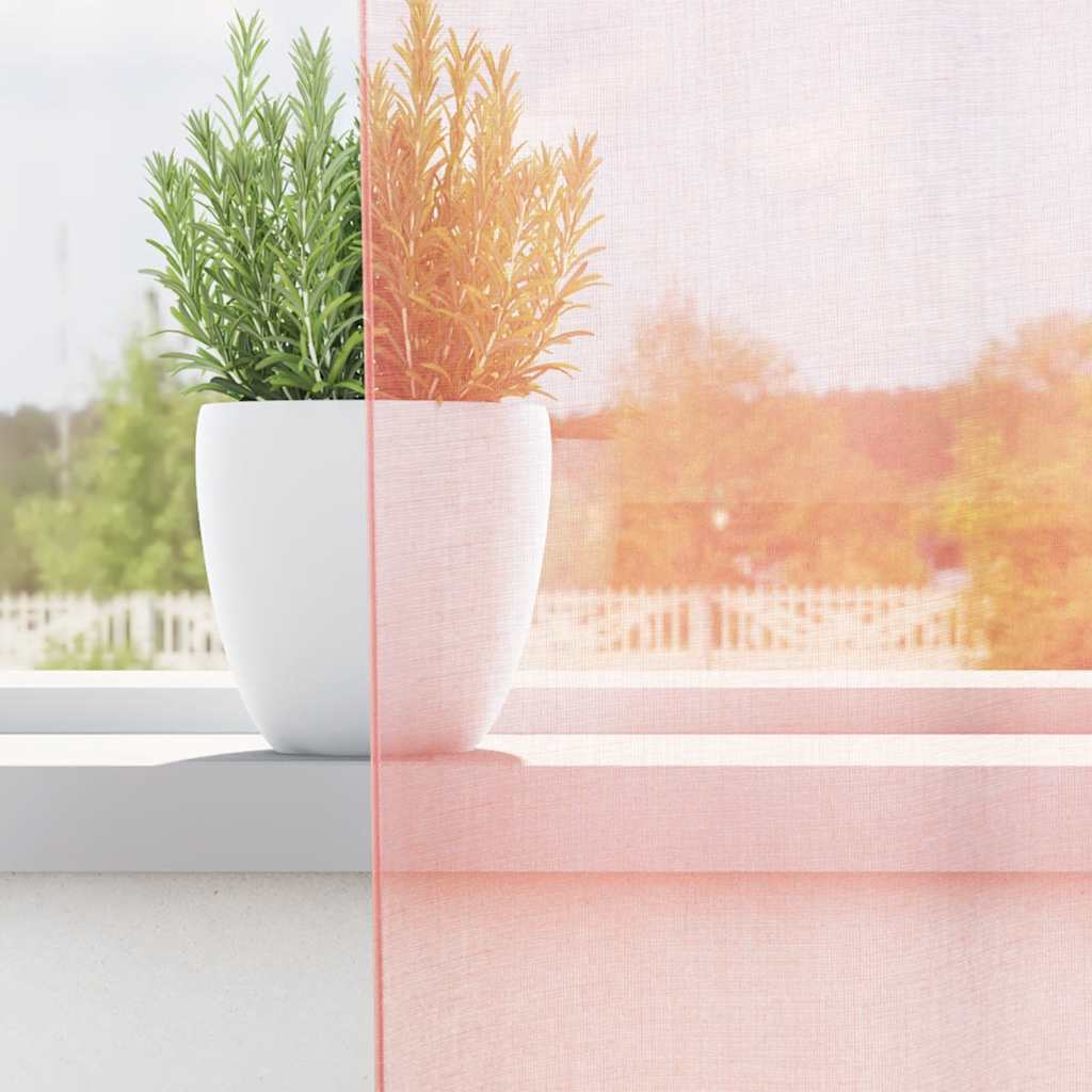 vidaXL Voile Curtains with Loops 2 pcs Pink 140x175 cm