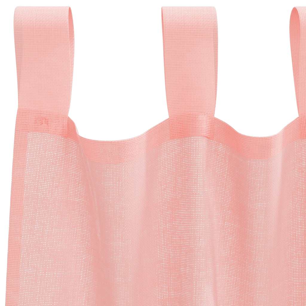vidaXL Voile Curtains with Loops 2 pcs Pink 140x175 cm
