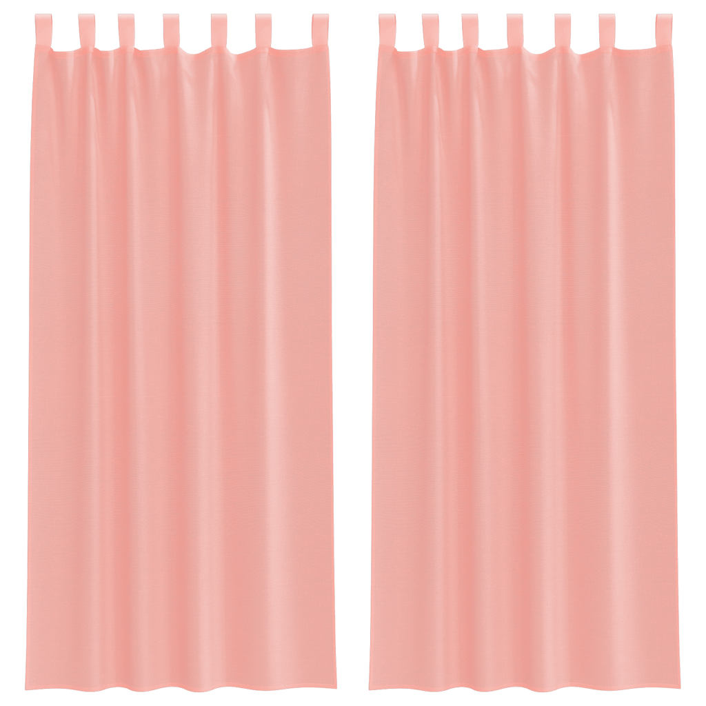 vidaXL Voile Curtains with Loops 2 pcs Pink 140x225 cm