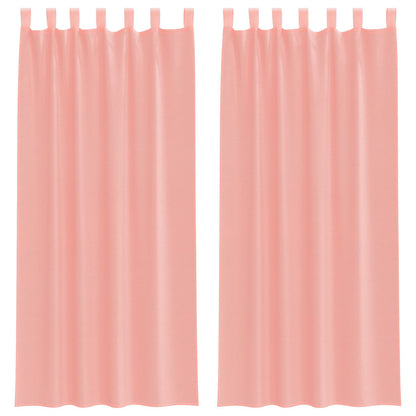 vidaXL Voile Curtains with Loops 2 pcs Pink 140x225 cm