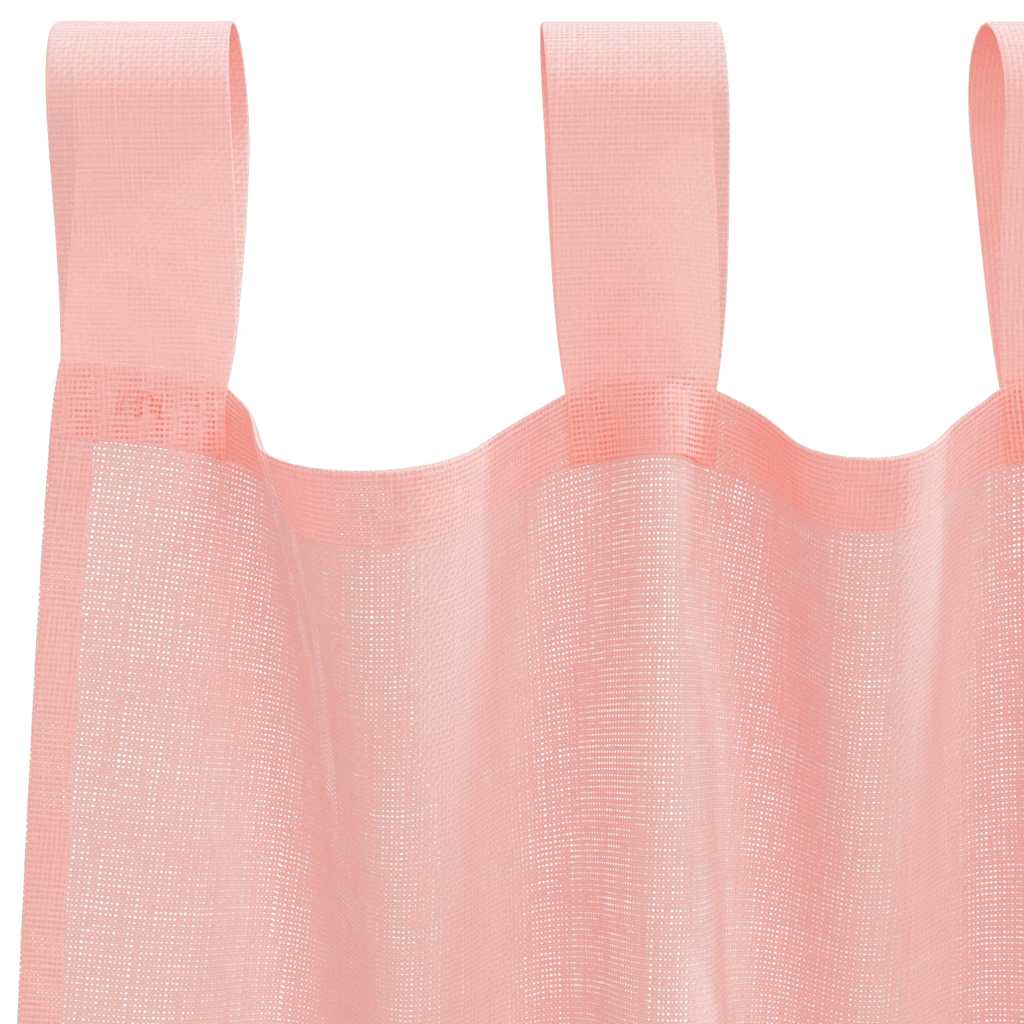 vidaXL Voile Curtains with Loops 2 pcs Pink 140x225 cm