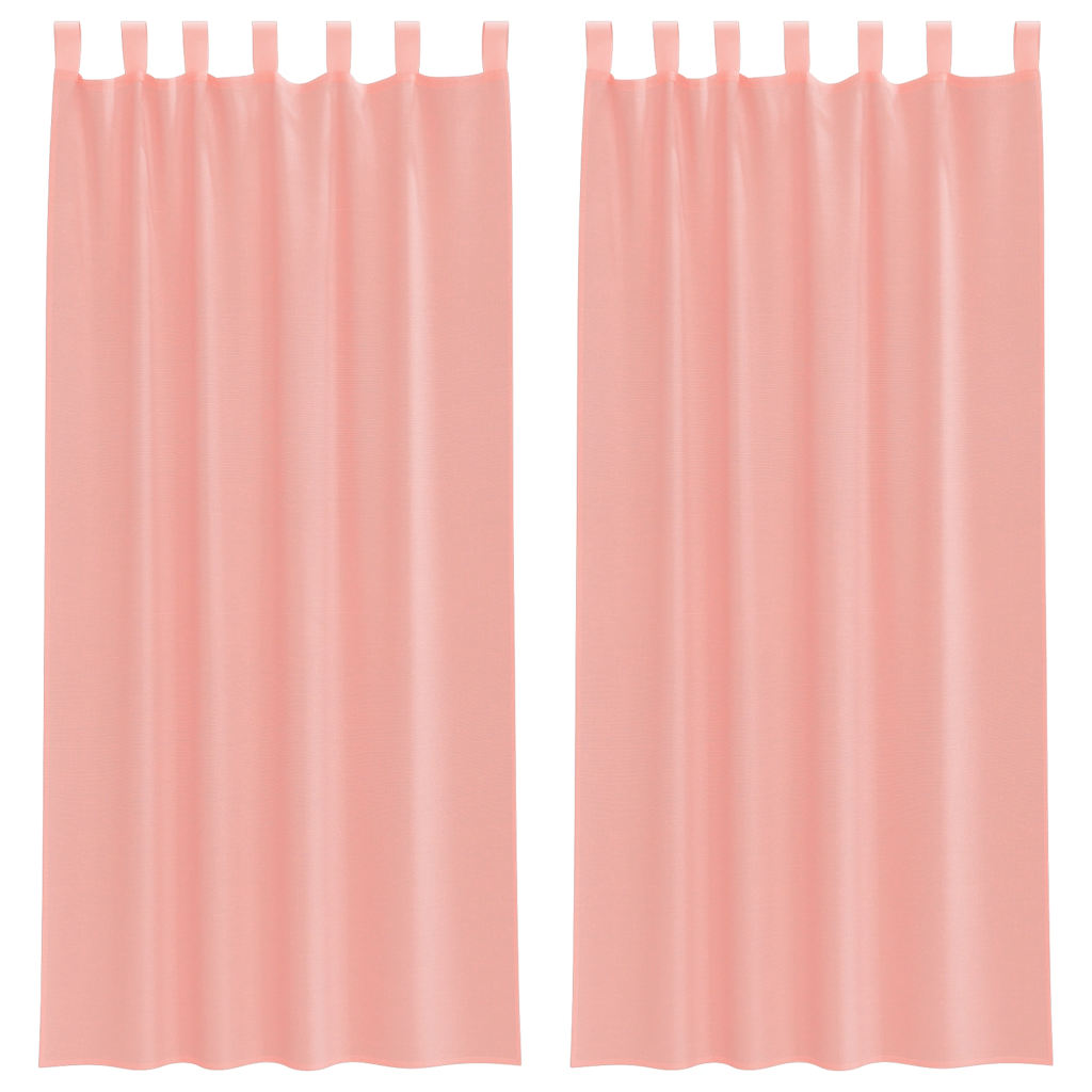 vidaXL Voile Curtains with Loops 2 pcs Pink 140x245 cm