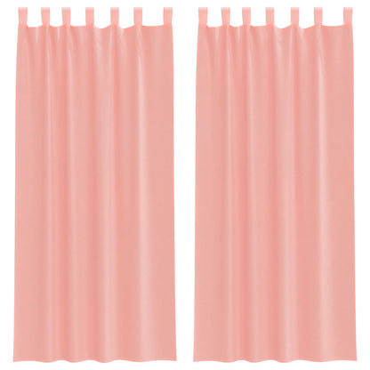 vidaXL Voile Curtains with Loops 2 pcs Pink 140x245 cm