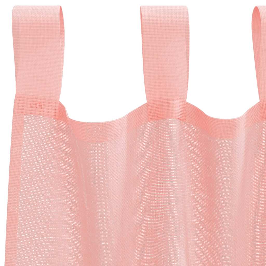 vidaXL Voile Curtains with Loops 2 pcs Pink 140x245 cm