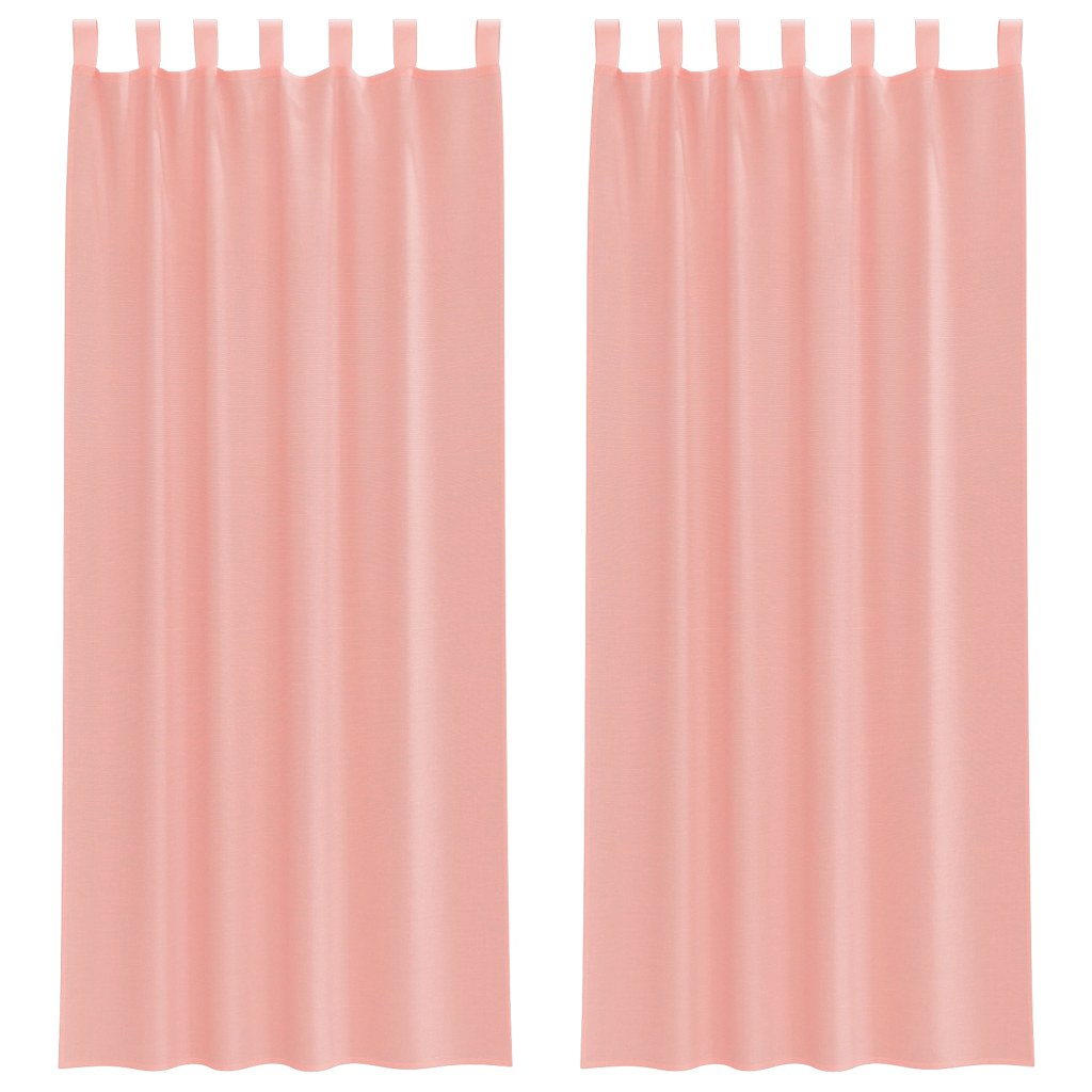 vidaXL Voile Curtains with Loops 2 pcs Pink 140x260 cm