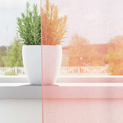 vidaXL Voile Curtains with Loops 2 pcs Pink 140x260 cm