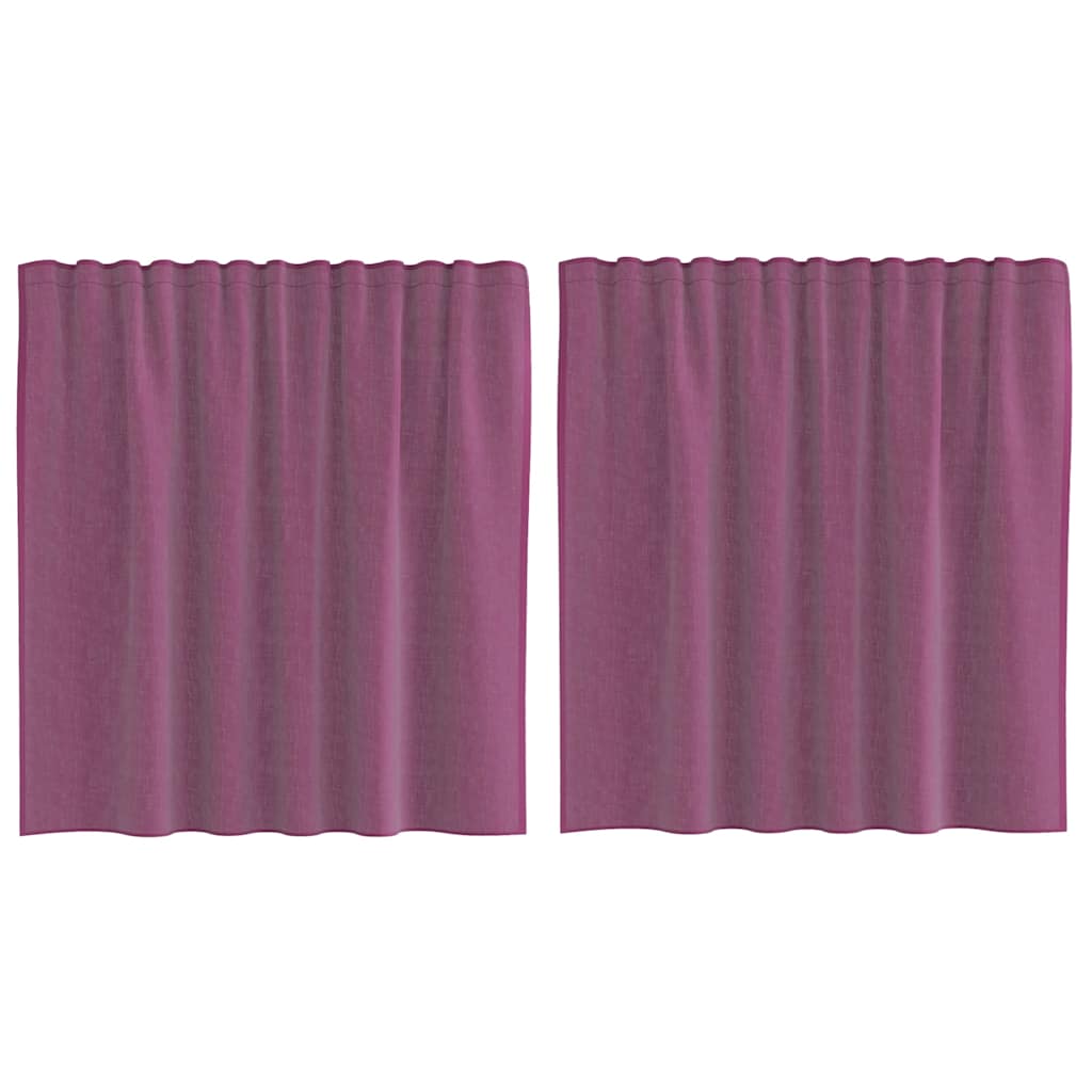 vidaXL Voile Curtains with Loops 2 pcs Purple 140x140 cm