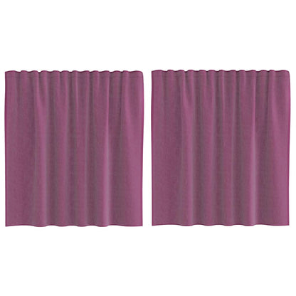 vidaXL Voile Curtains with Loops 2 pcs Purple 140x140 cm