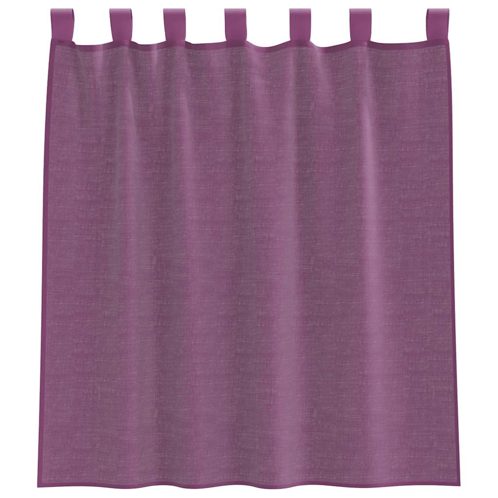 vidaXL Voile Curtains with Loops 2 pcs Purple 140x140 cm