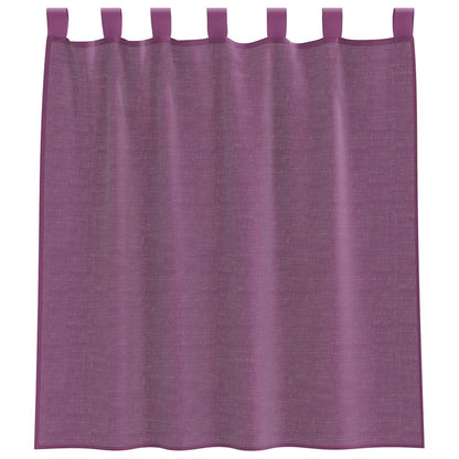 vidaXL Voile Curtains with Loops 2 pcs Purple 140x140 cm