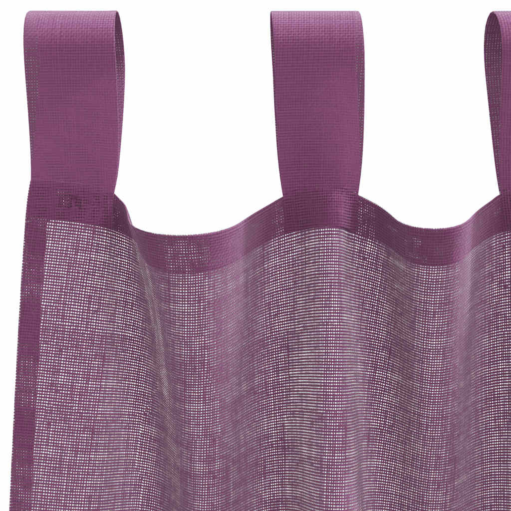 vidaXL Voile Curtains with Loops 2 pcs Purple 140x175 cm