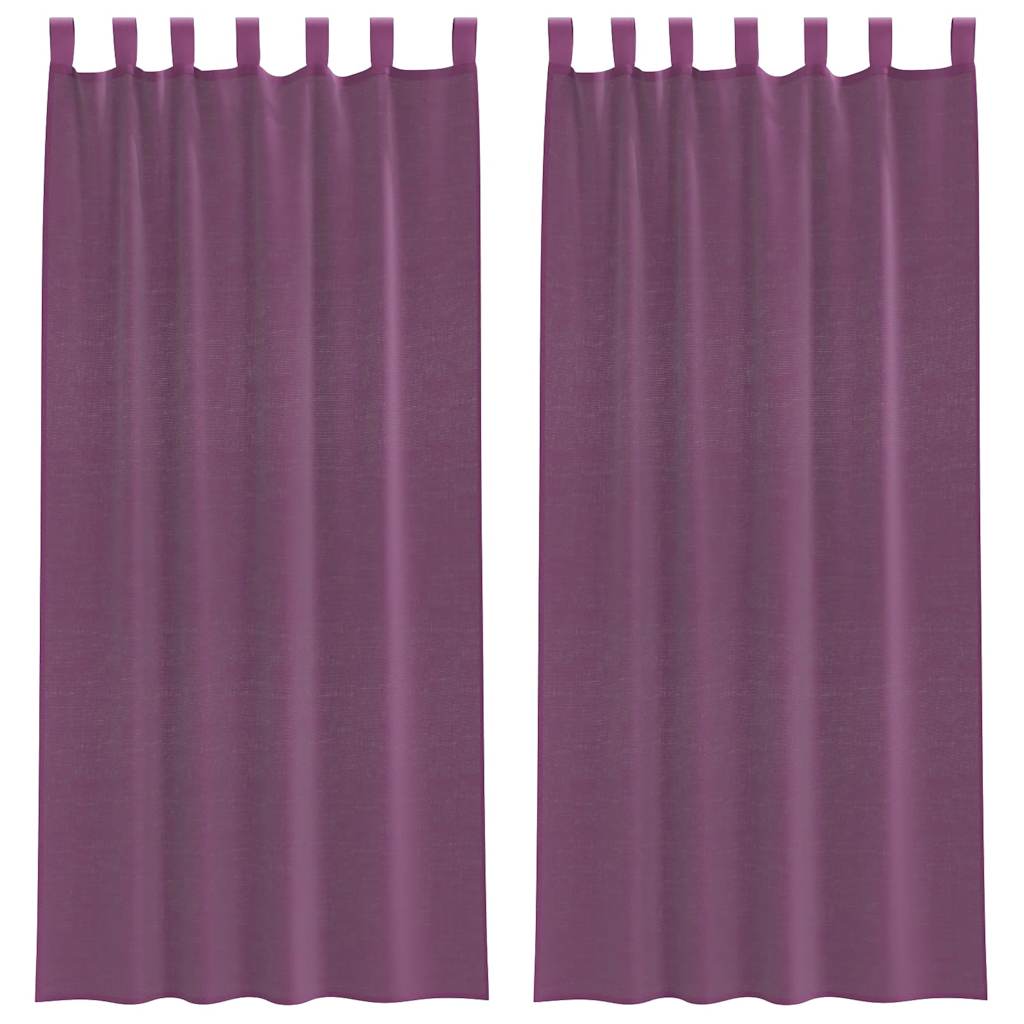 vidaXL Voile Curtains with Loops 2 pcs Purple 140x225 cm
