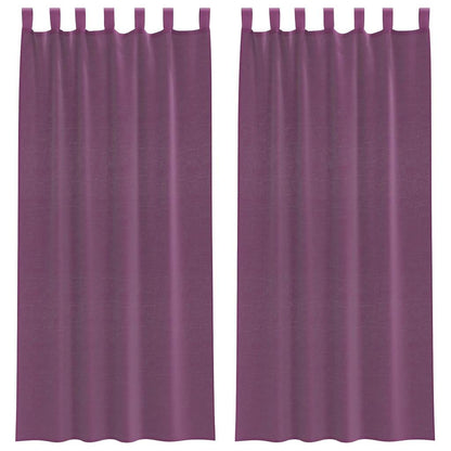 vidaXL Voile Curtains with Loops 2 pcs Purple 140x225 cm