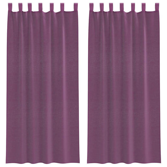 vidaXL Voile Curtains with Loops 2 pcs Purple 140x225 cm