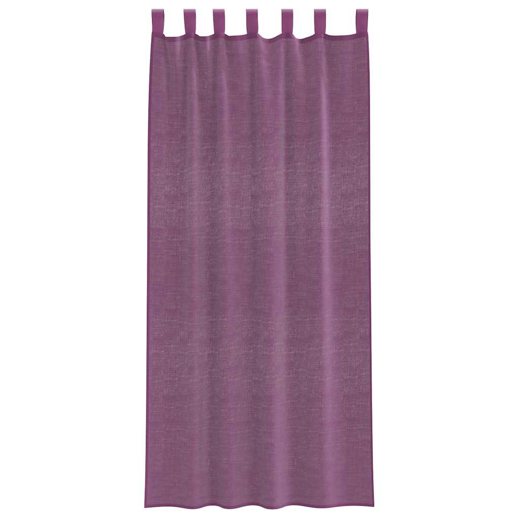 vidaXL Voile Curtains with Loops 2 pcs Purple 140x245 cm