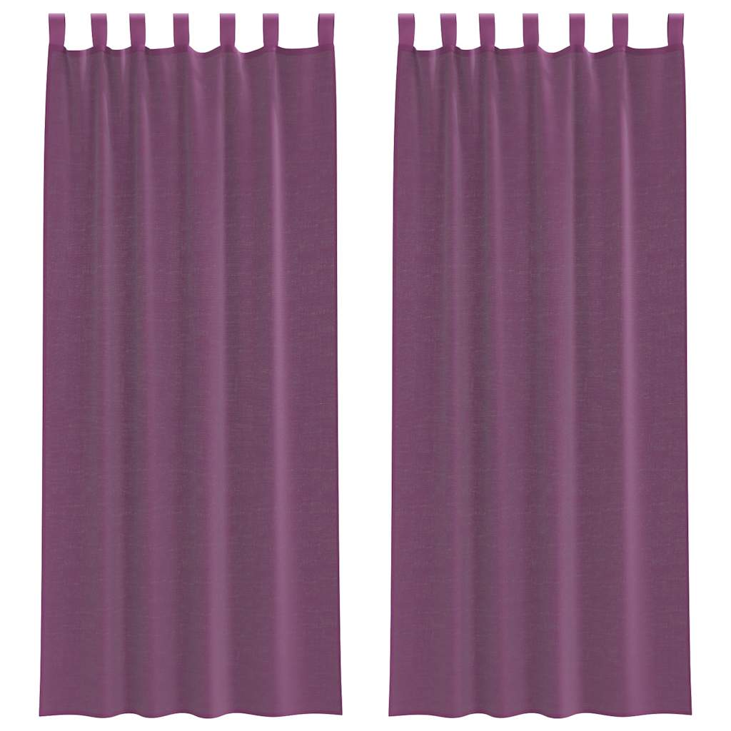 vidaXL Voile Curtains with Loops 2 pcs Purple 140x260 cm
