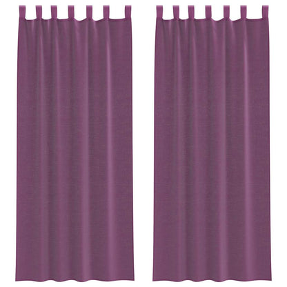 vidaXL Voile Curtains with Loops 2 pcs Purple 140x260 cm