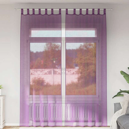 vidaXL Voile Curtains with Loops 2 pcs Purple 140x260 cm