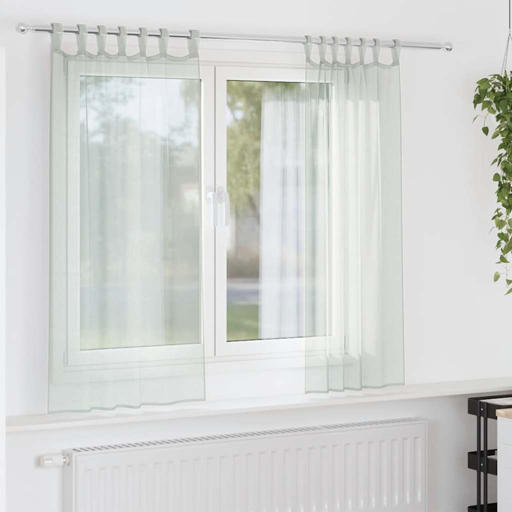 vidaXL Voile Curtains with Loops 2 pcs Light Grey 140x175 cm