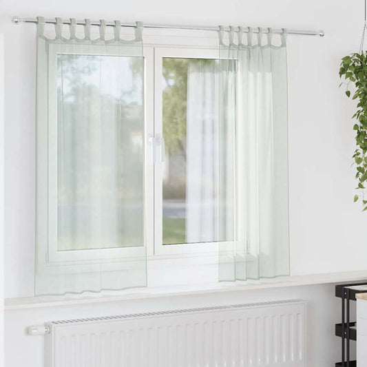 vidaXL Voile Curtains with Loops 2 pcs Light Grey 140x175 cm